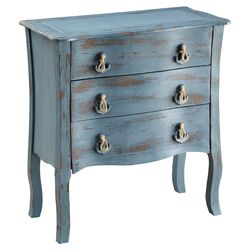 3 Drawer Accent Chest in Blue Rub