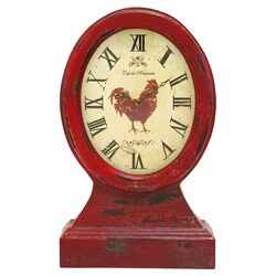 Vintage Farmer Table Top Clock in Red