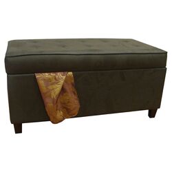 Tufted Storage Ottoman in Lush Slate