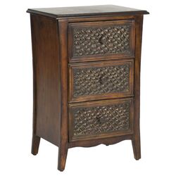 Clarence 3 Drawer Nightstand in Dark Brown
