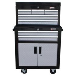 7 Drawer Chest and Roller Combination in Black & Gray