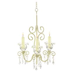 Rococo Crystal Chandelier in White