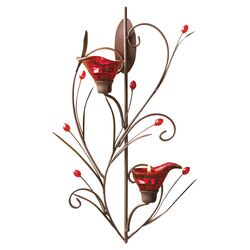 Lily Candle Sconce in Red