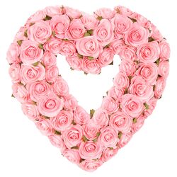 Pink Rosebud Heart Wreath