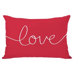 Love Reversible Pillow in Red & Ivory