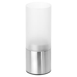 Faro Stainless Steel and Frosted Glass Hurricane
