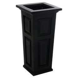 Nantucket Square Tall Planter in Black