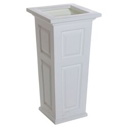 Nantucket Square Tall Planter in White