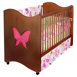 Magic Garden Butterfly 2-in-1 Convertible Crib in Chocolate