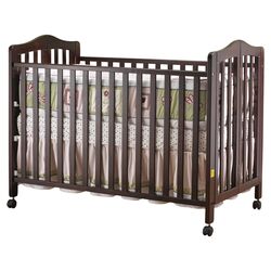 Lisa Two Level Full Size Folding Convertible Crib in Cherry