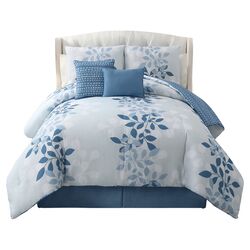 Ellory 5 Piece Reversible Comforter Set in Blue
