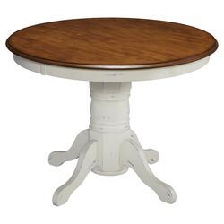 French Countryside Oak Top Dining Table in White
