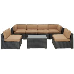 Aero 7 Piece Seating Group in Espresso with Mocha Cushions