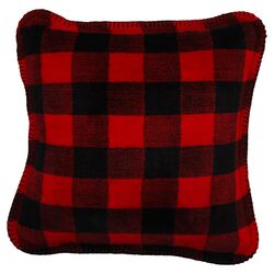 Plaid Pillow in Black & Red