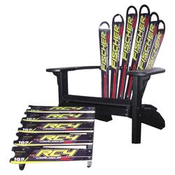 Fischer Ski Adirondack Chair & Ottoman in Black