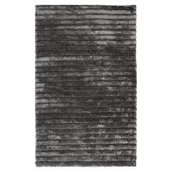 Lined Silver Shag Rug