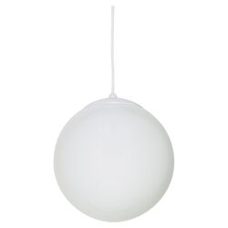 1 Light Globe Pendant in White