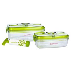 3 Piece Vacuum Food Container Set in Green