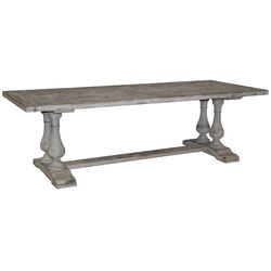 Elodie Distressed Dining Table in White Wash