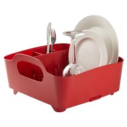 Tub Dish Drying Rack in Red