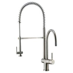 Single Handle Pot Filler Kitchen Faucet in Stainless Steel