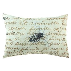 Lava Bee on Notes Pillow in Parchment