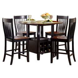 Ashbury 5 Piece Counter Height Dining Set in Navajo & Black