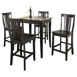 5 Piece Back Counter Height Dining Set in Black II