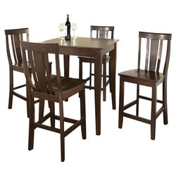 5 Piece Counter Height Dining Set in Vintage Mahogany II