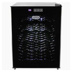 20 Bottle Thermoelectric Wine Cooler in Black & Chrome
