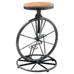 Michaelo Bicycle Wheel Adjustable Barstool in Natural