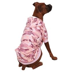 Fleece Lined Dog Hoodie in Pink Camo