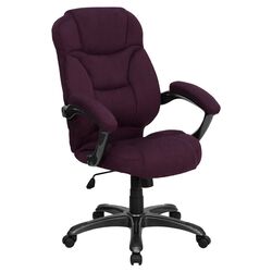 Upholstered  High-Back Microfiber Office Chair in Grape