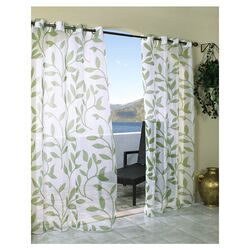 Escape Leaf Curtain Panel in Green