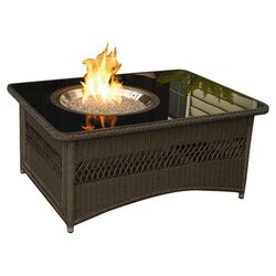 Naples Coffee Table with Crystal Fire Burner in Brown