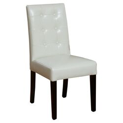 Mario Button Tufted Dining Chair in Ivory (Set of 2)