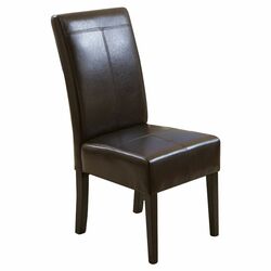 Lyon Leather Parsons Chair in Chocolate (Set of 2)