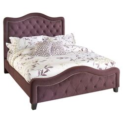 Trieste Queen Upholstered Panel Bed in Purple