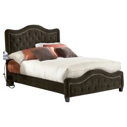 Trieste Upholstered Panel Bed in Chocolate