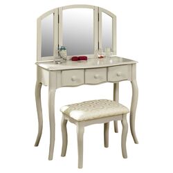 Sophisticated 3 Piece Vanity Set in White