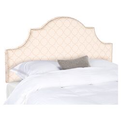 Hallmar Arched Upholstered Headboard in Pale Pink & Beige