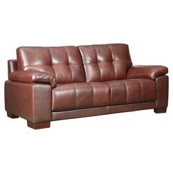 Florence Leather Sofa in Chesnut Brown