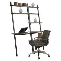 Parsons Ladder Bookcase & Writing Desk Set in Espresso