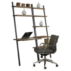 Parsons Ladder Bookcase & Writing Desk Set in Walnut