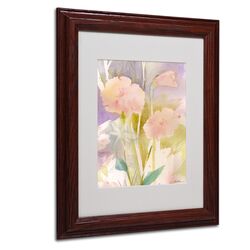 Pink Dragonfly Shadows Matted Brown Framed Art