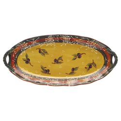 French Olives Oval Platter in Mustard