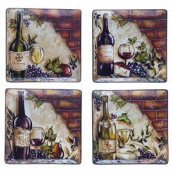 Wine Cellar Square Dinner Plate (Set of 4)