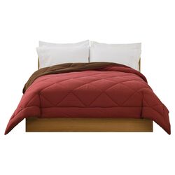 Villa Down Comforter in Red & Chocolate
