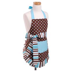Apron in Blue & Chocolate