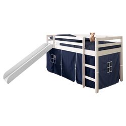 Alexander Twin Loft Bed with Blue Tent in White